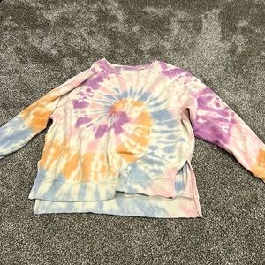 Oversized American eagle tie die crew neck